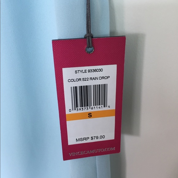 Vince Camuto Sheer Light Blue Top - Picture 3 of 5